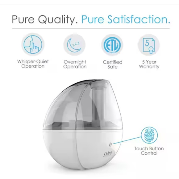 Pure Enrichment| MistAire Silver | Ultrasonic Cool Mist Humidifier NEW in Box - Picture 6 of 8